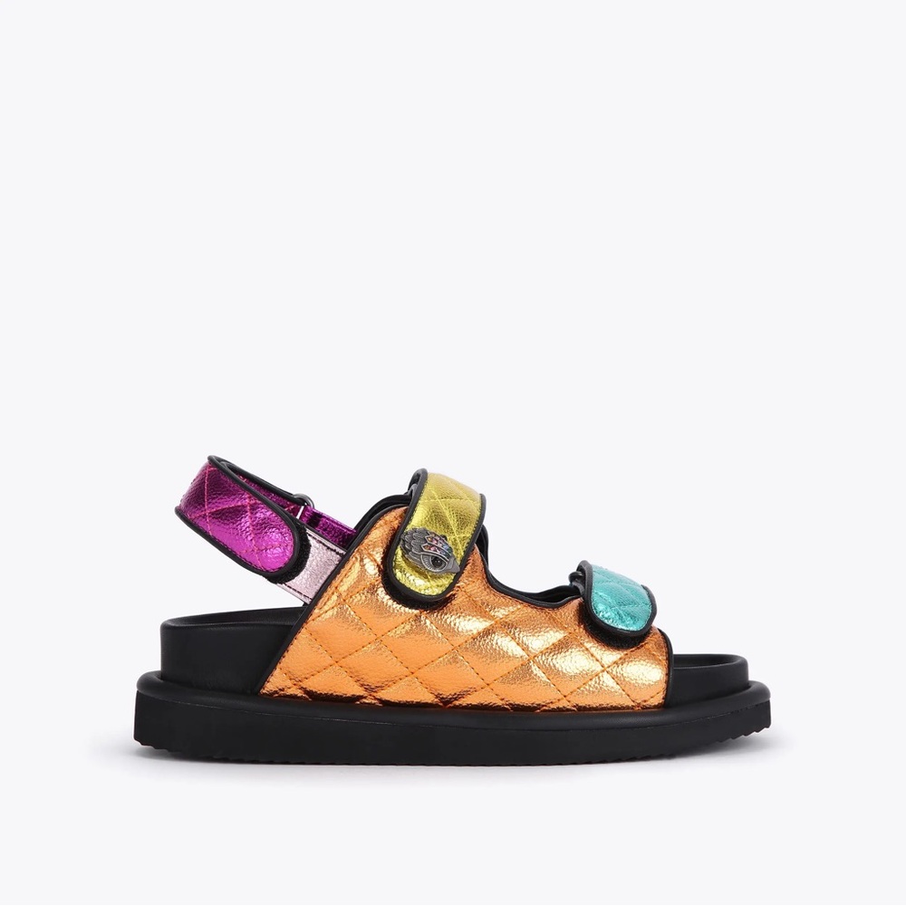Kurt Geiger - Metallic Rainbow Leather Platform Sandals